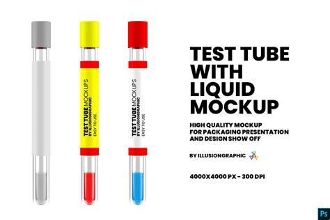 Download Test Tube With Liquid Mockup